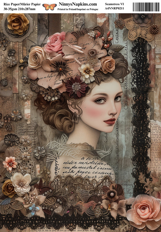 Decoupage Rice Paper - Seamstress VI