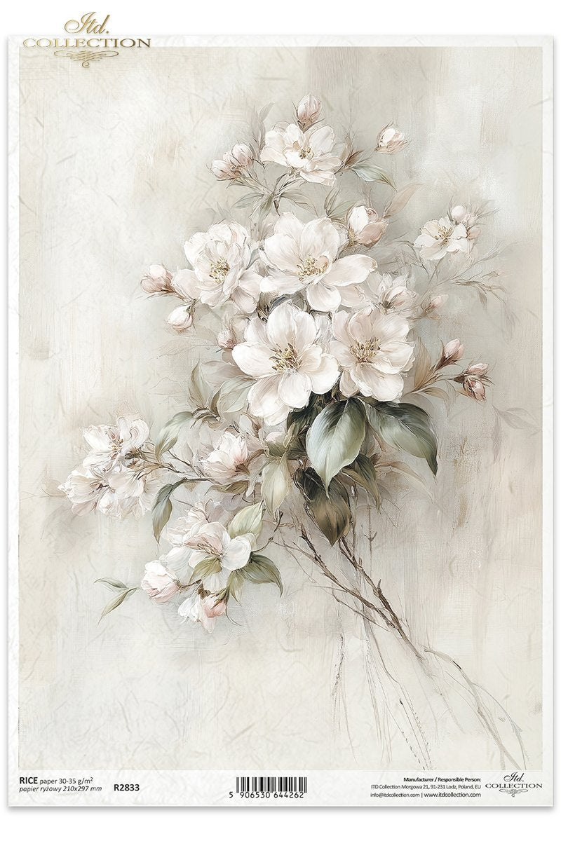 Decoupage Rice Paper - Soft Apple Blossoms