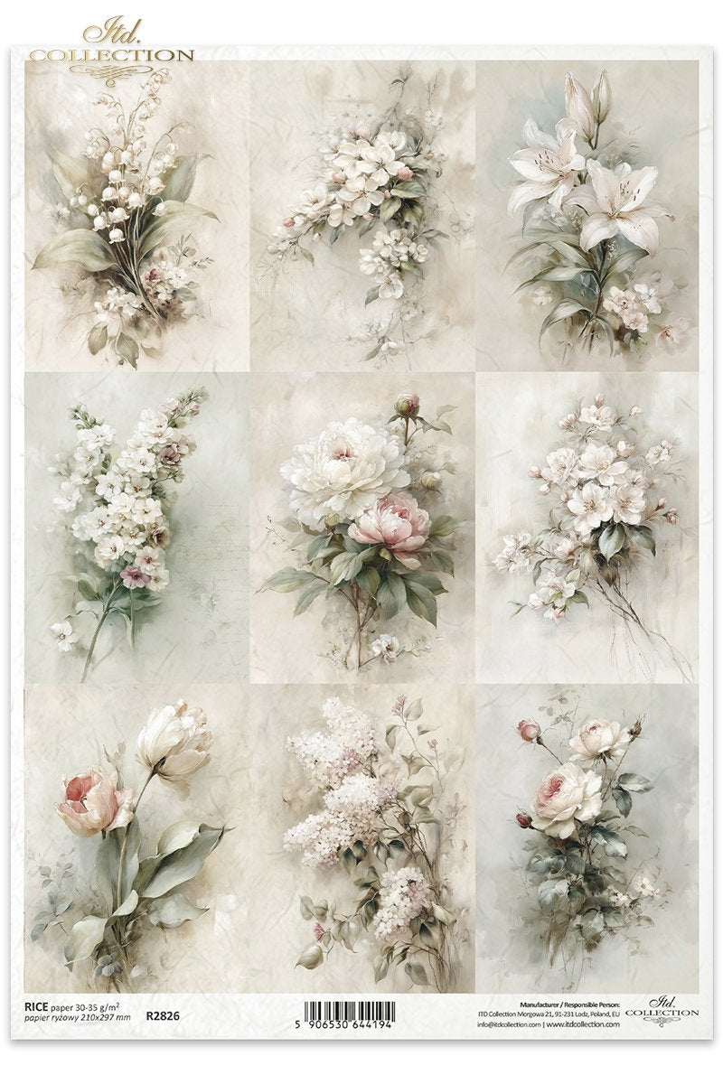 Decoupage Rice Paper - Soft Florals