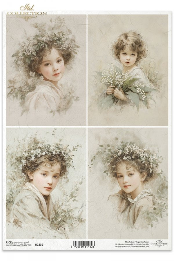 Decoupage Rice Paper - Soft Florals and Children