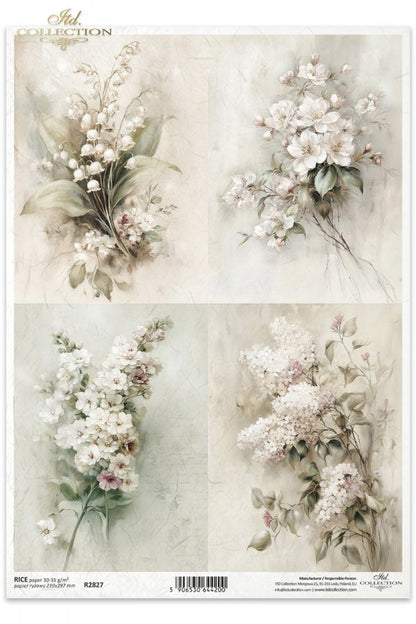 Decoupage Rice Paper - Soft Spring Florals