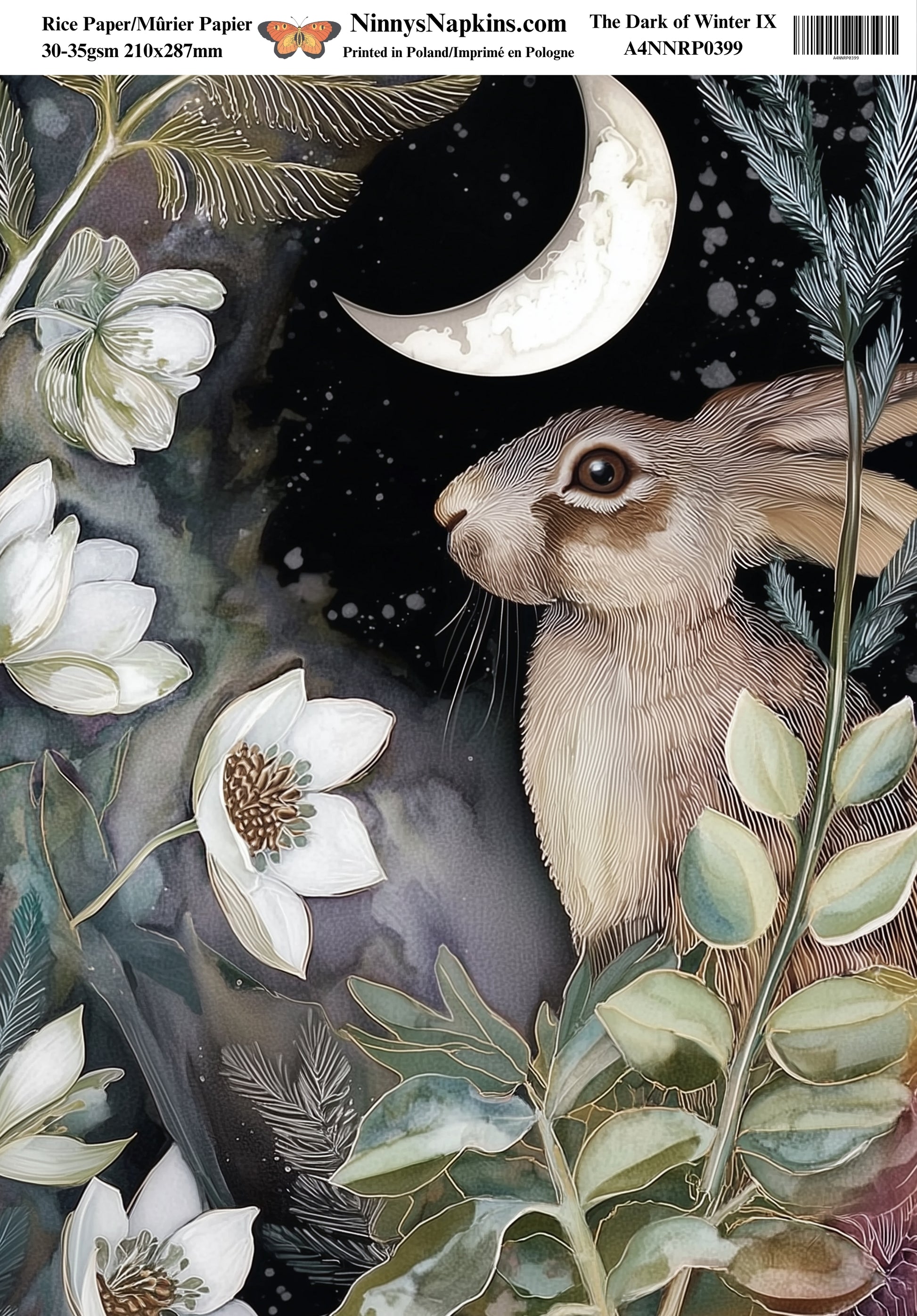 Decoupage Rice Paper - The Dark of Winter IX