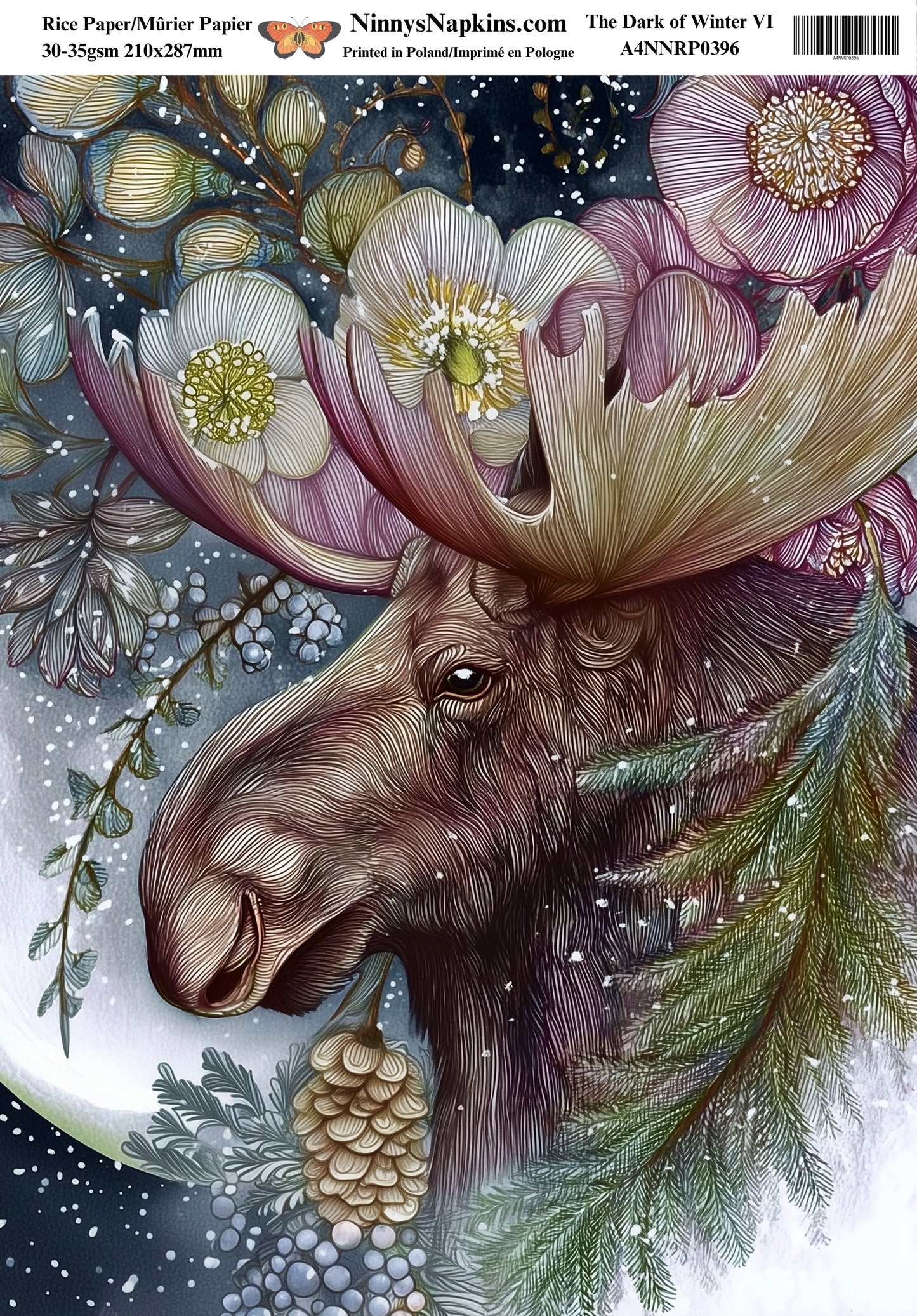 Decoupage Rice Paper - The Dark of Winter VI