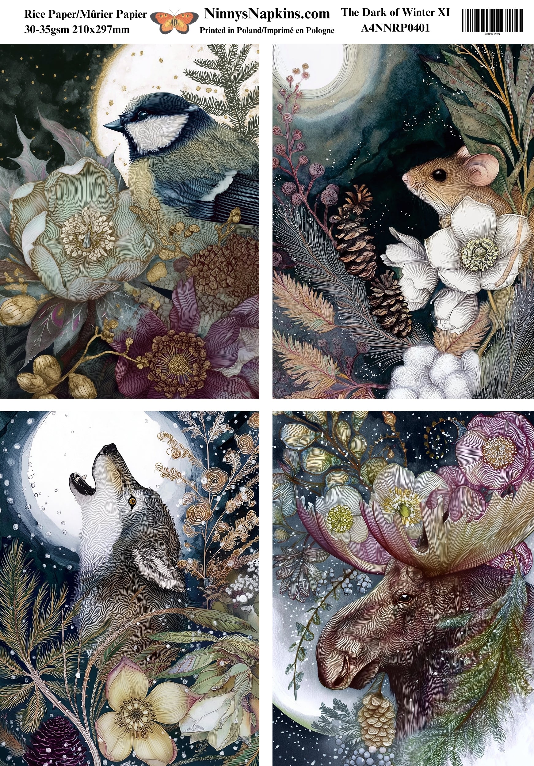 Decoupage Rice Paper - The Dark of Winter XI 