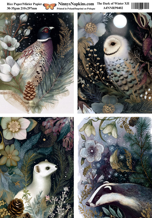 Decoupage Rice Paper - The Dark of Winter XII