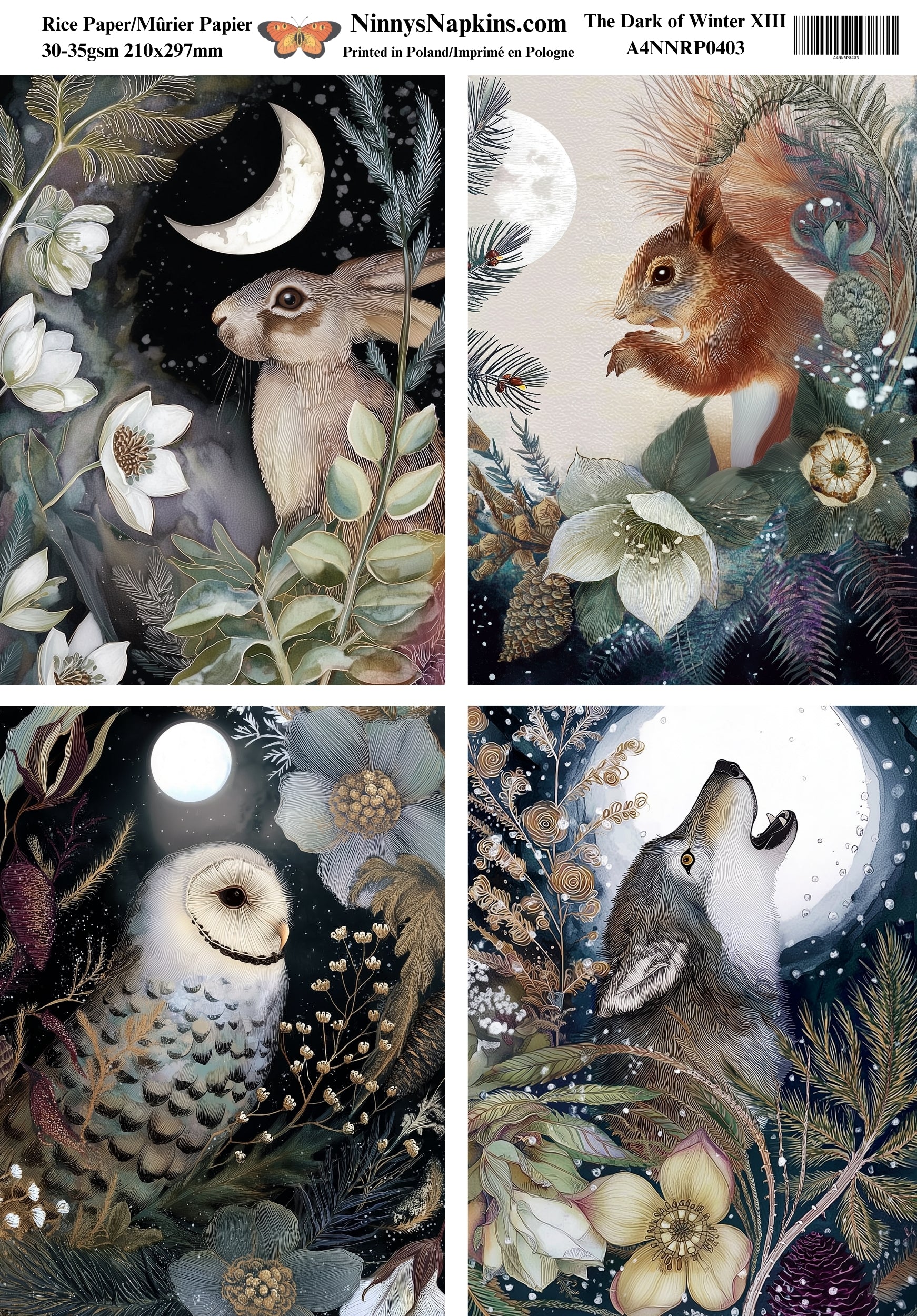 Decoupage Rice Paper - The Dark of Winter XIII 