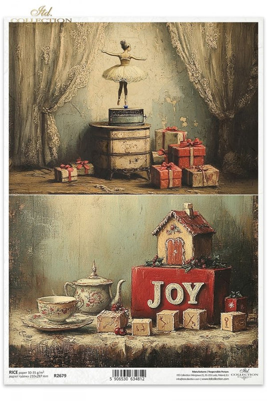 Decoupage Rice Paper - Toy Christmas II (Special Pre-Order)A4