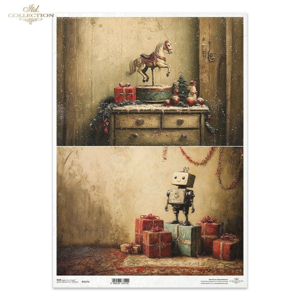 Decoupage Rice Paper - Toy Christmas (Special Pre-Order)A3