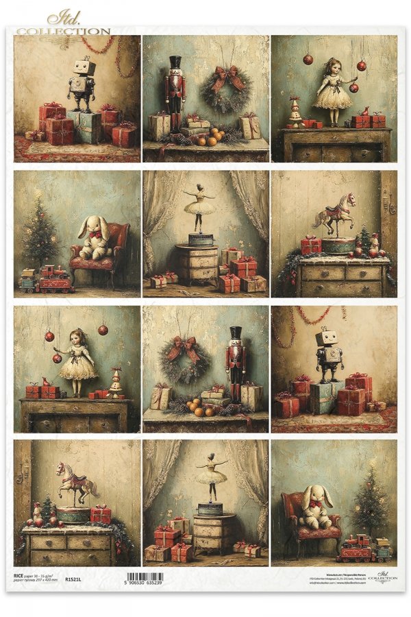 Decoupage Rice Paper - Toy Christmas V (Special Pre-Order)A3