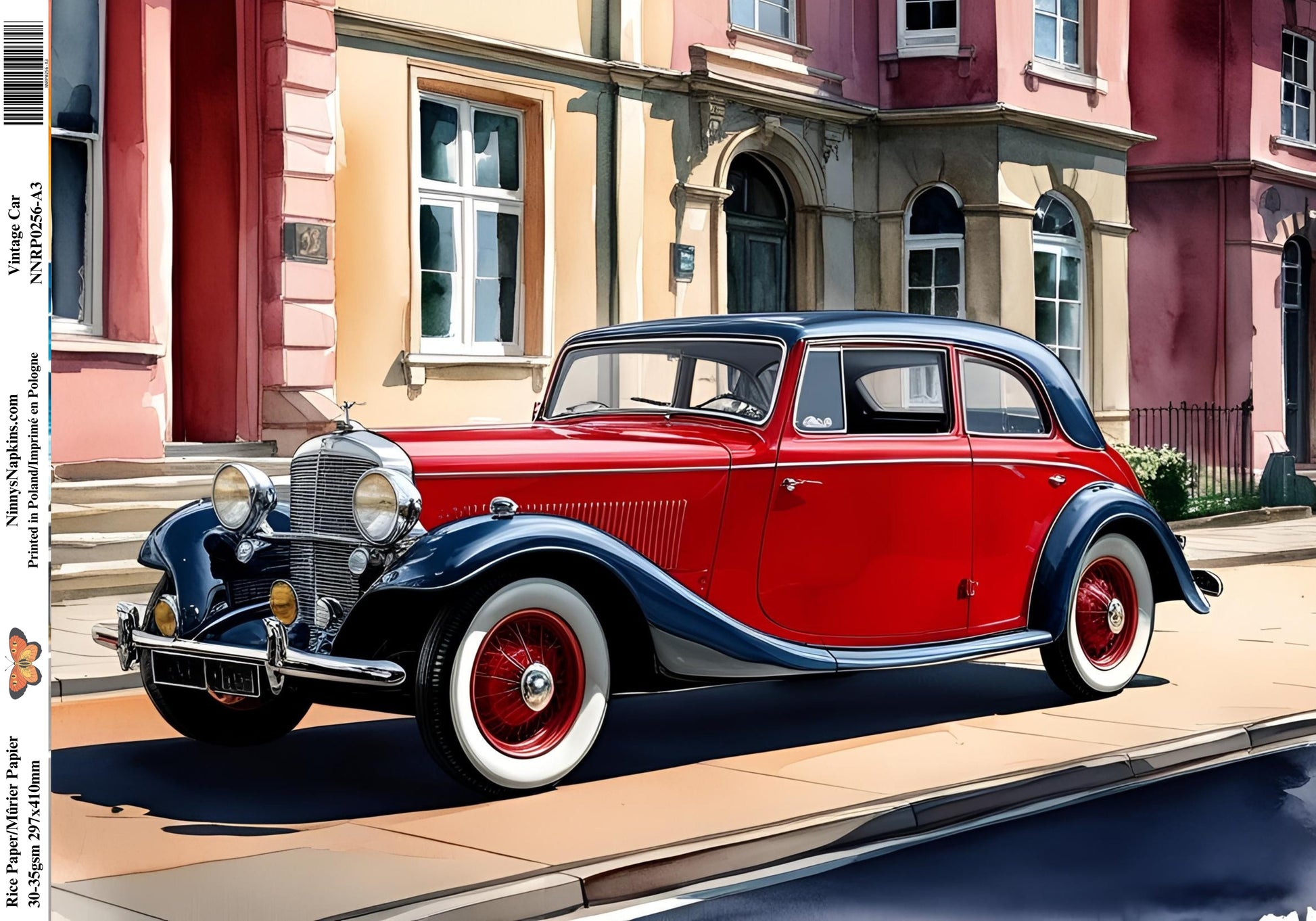 Decoupage Rice Paper - Vintage Car III