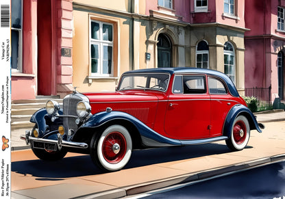 Decoupage Rice Paper - Vintage Car III