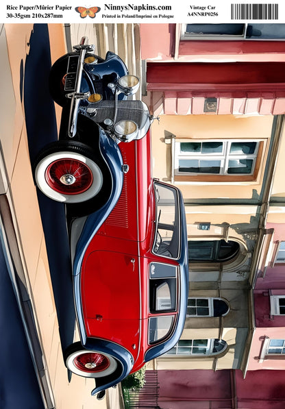 Decoupage Rice Paper - Vintage Car III