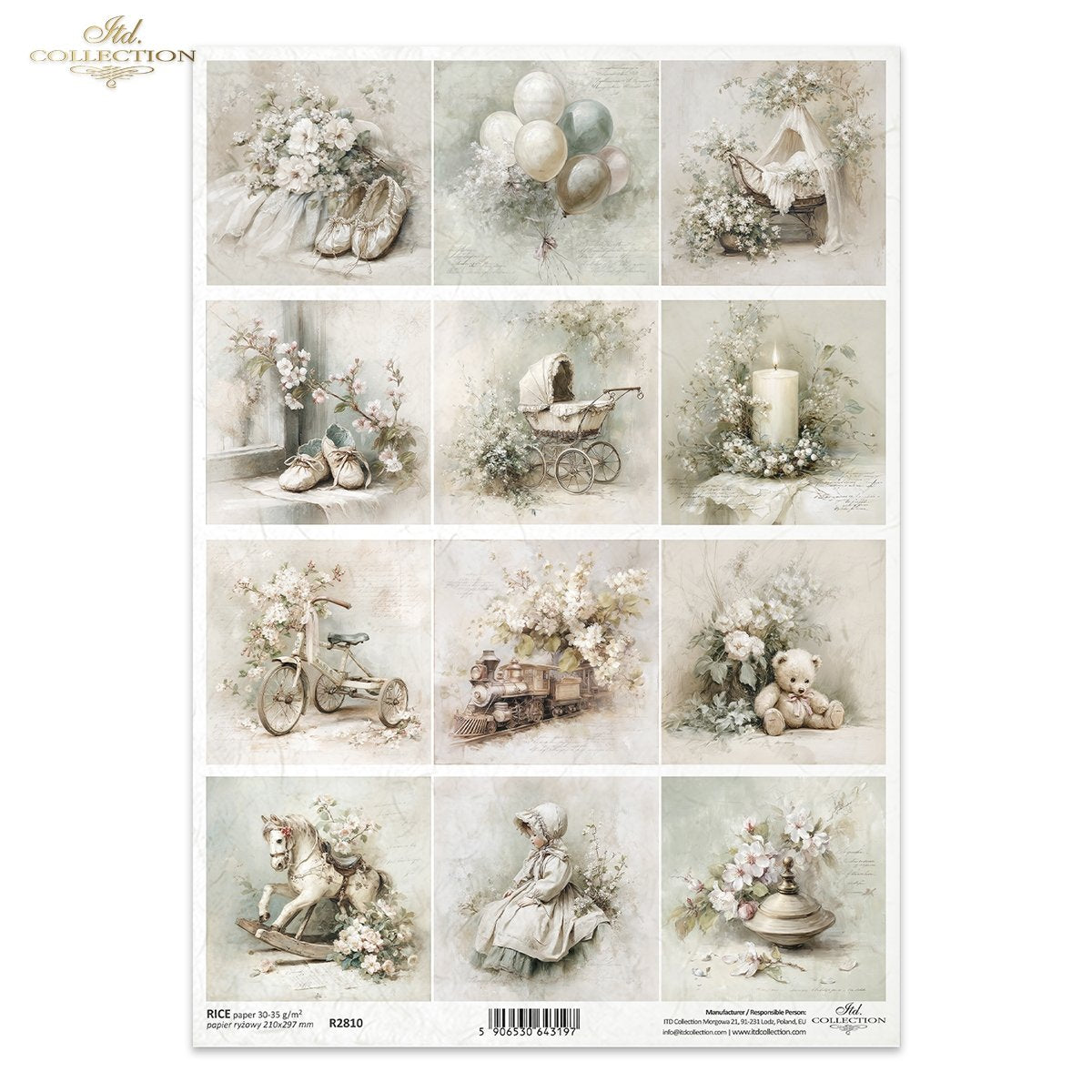 Decoupage Rice Paper - Vintage Child's Things