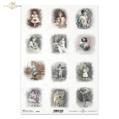 Decoupage Rice Paper - Vintage Easter Children
