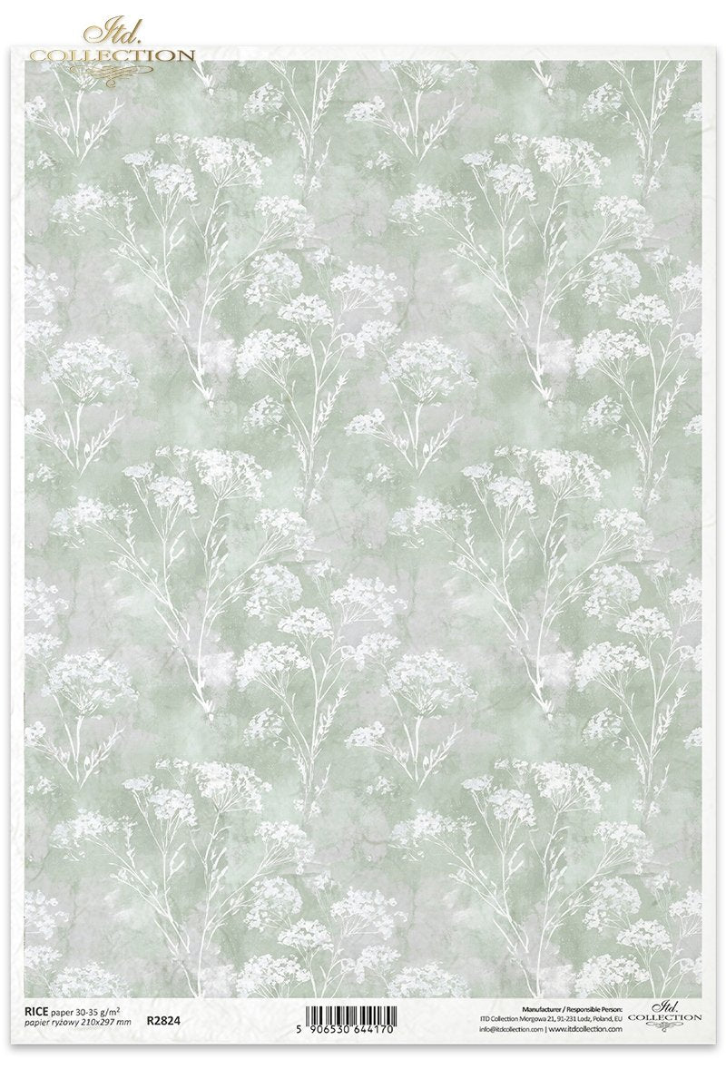 Decoupage Rice Paper - Vintage Floral Wallpaper