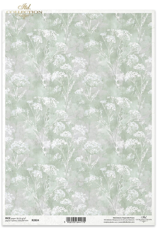 Decoupage Rice Paper - Vintage Floral Wallpaper