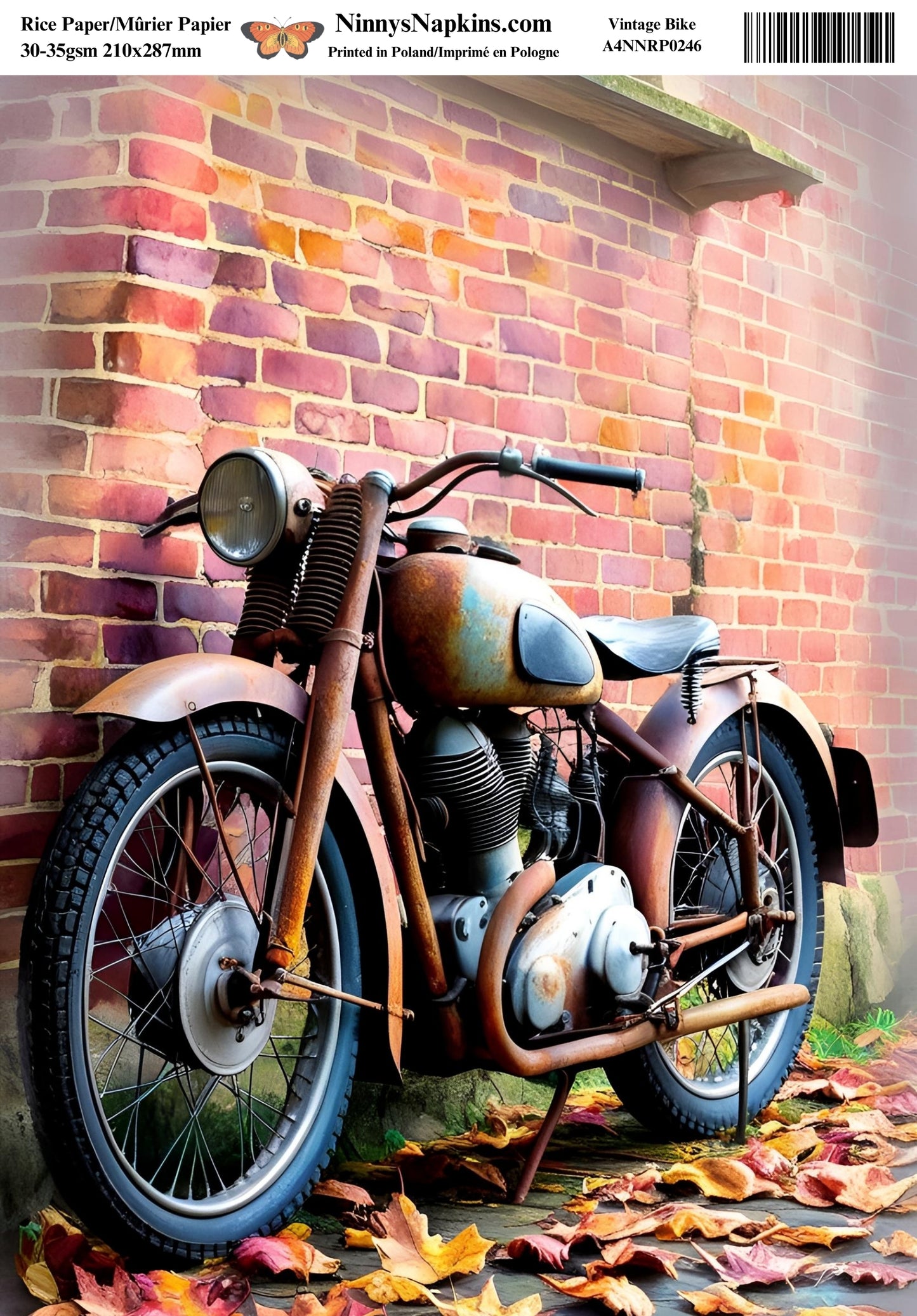 Decoupage Rice Paper - Vintage Motorbike