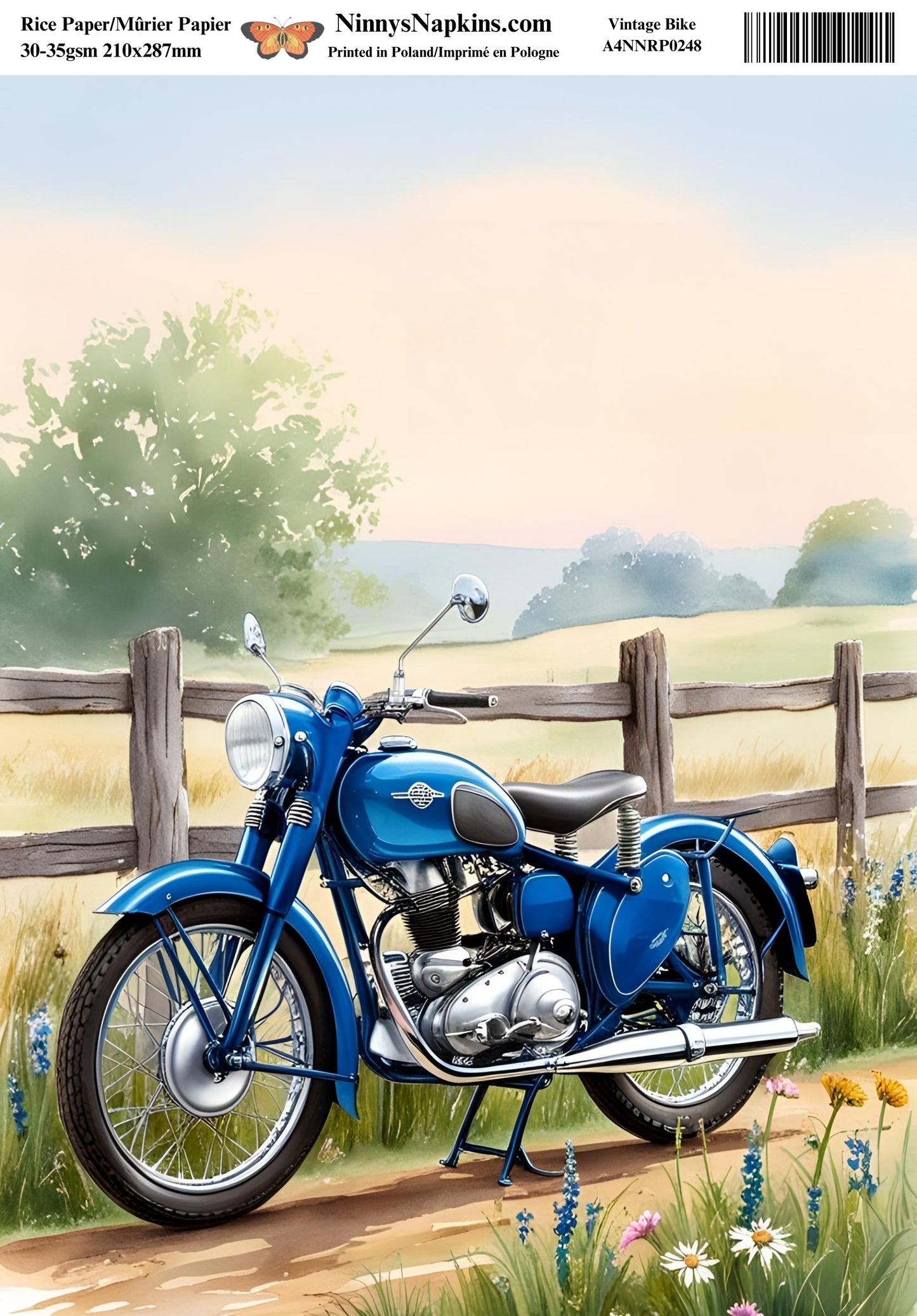 Decoupage Rice Paper - Vintage Motorbike III