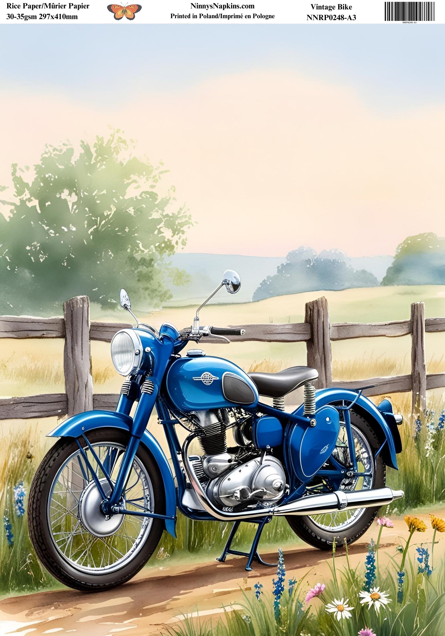 Decoupage Rice Paper - Vintage Motorbike III