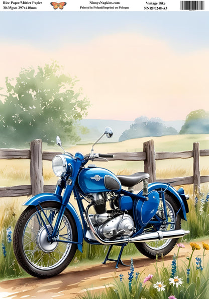 Decoupage Rice Paper - Vintage Motorbike III