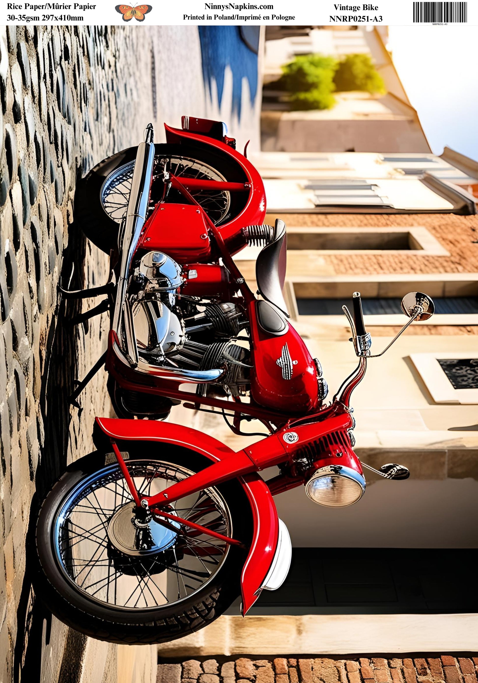 Decoupage Rice Paper - Vintage Motorbike VI