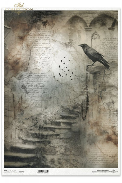 Decoupage Rice Paper - Watcher's Perch A3