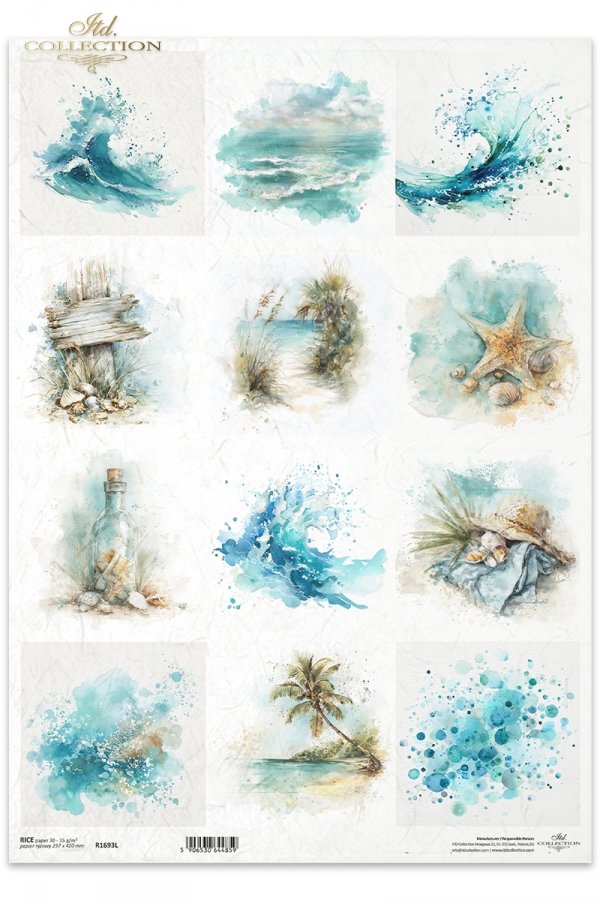 Decoupage Rice Paper - WavesA3