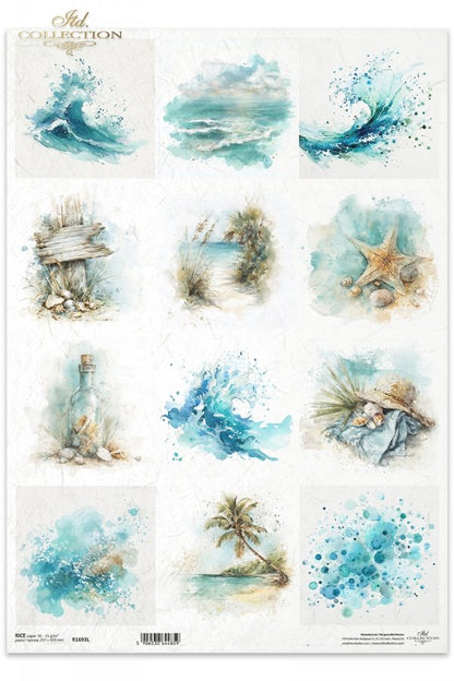 Decoupage Rice Paper - WavesA3