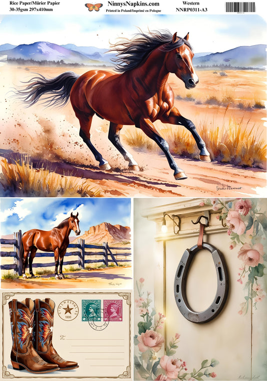 Decoupage Rice Paper - Western