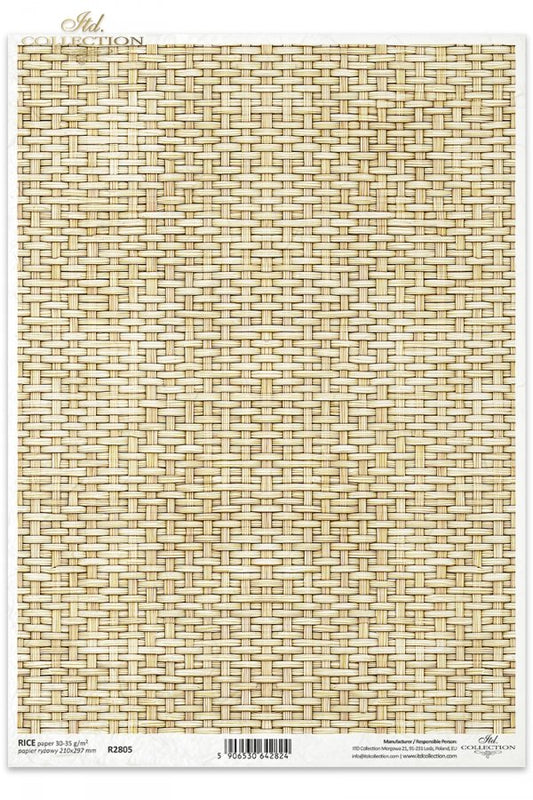 Decoupage Rice Paper - Wicker Pattern