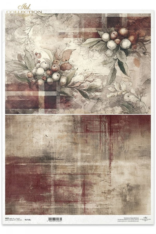 Decoupage Rice Paper - Winter's Tale, GarlandsA3