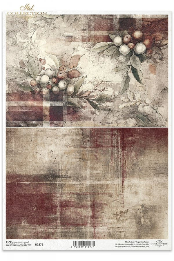 Decoupage Rice Paper - Winter's Tale, GarlandsA4