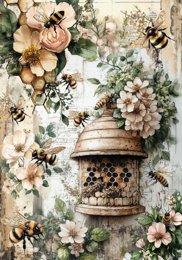 Decoupage Rice Paper A4 - Bees