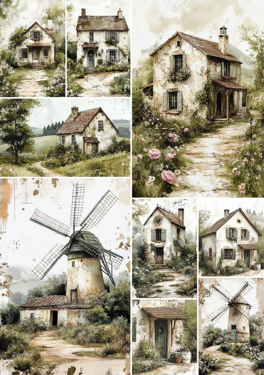 Decoupage Rice Paper A4 - Green Countryside
