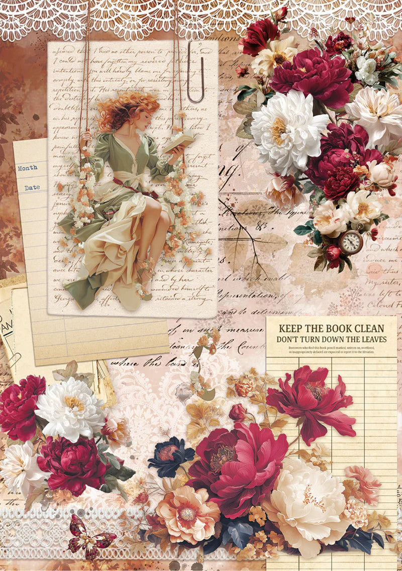 Decoupage Rice Paper A5 MIXED 8/Pkg - Book Lovers