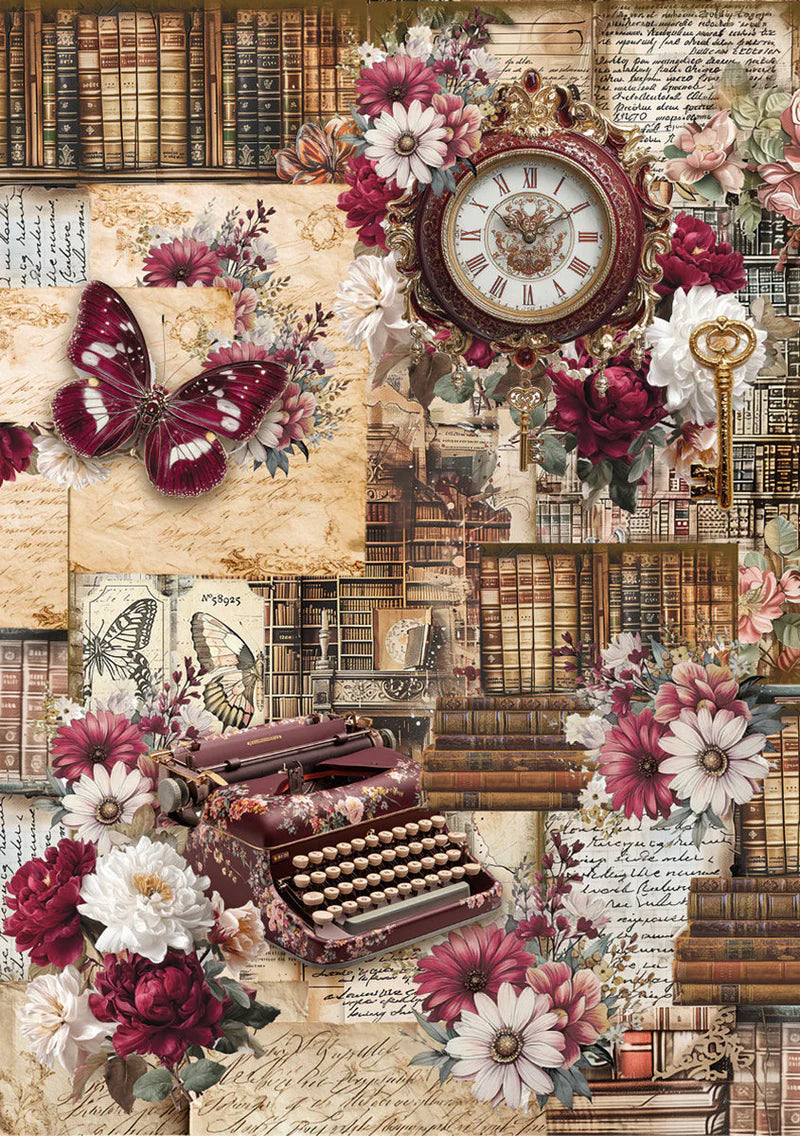 Decoupage Rice Paper A5 MIXED 8/Pkg - Book Lovers