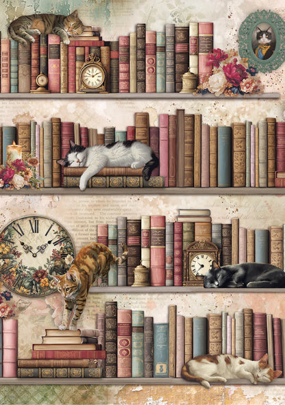 Decoupage Rice Paper A5 MIXED 8/Pkg - Book Lovers