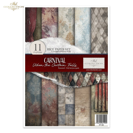 Decoupage Rice Paper Creative Kit - Carnival, When the Curtain Falls