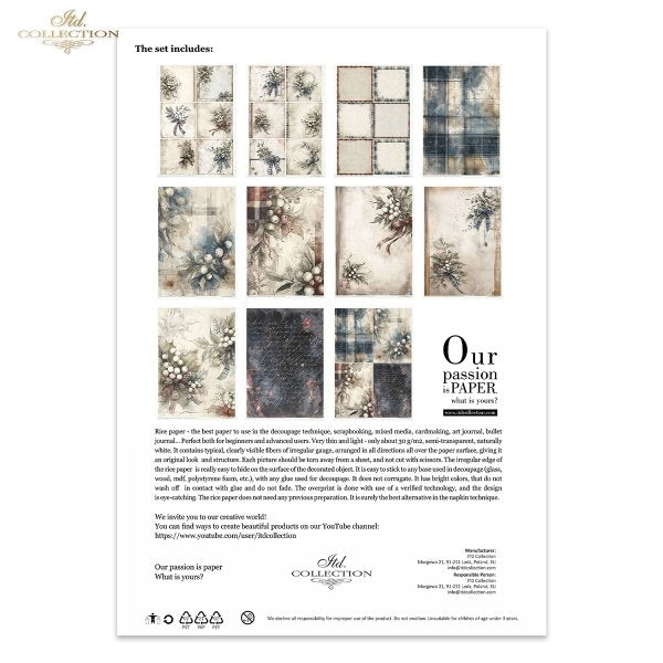 Decoupage Rice Paper Creative Kit - Winter's Tale in Blue (Special Pre-Order)