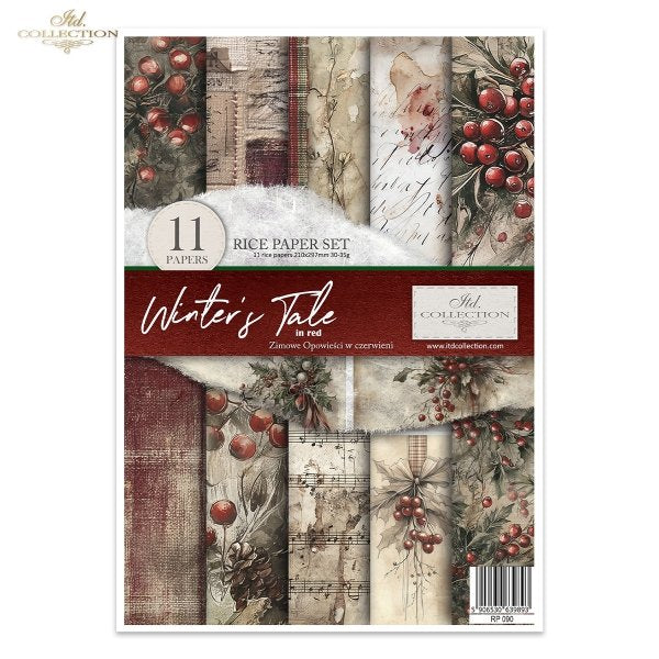 Decoupage Rice Paper Creative Kit - Winter's Tale in Red (Special Pre-Order)