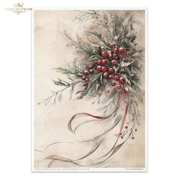 Decoupage Rice Paper Creative Kit - Winter's Tale in Red (Special Pre-Order)