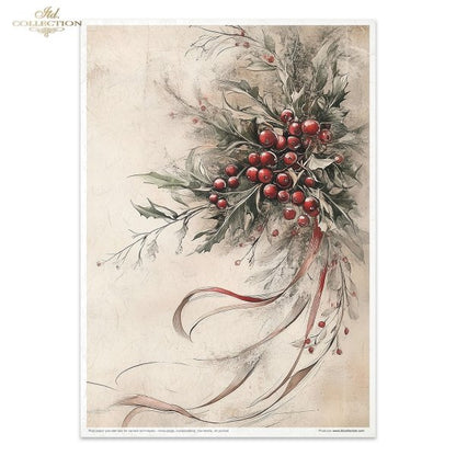 Decoupage Rice Paper Creative Kit - Winter's Tale in Red (Special Pre-Order)