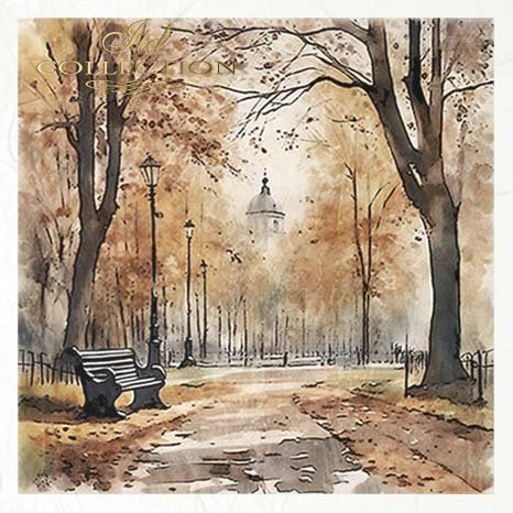 Decoupage Rice Paper Mini Set - Autumn Scenes