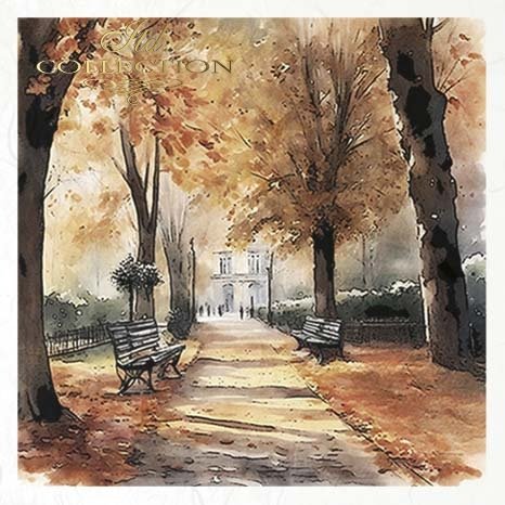 Decoupage Rice Paper Mini Set - Autumn Scenes