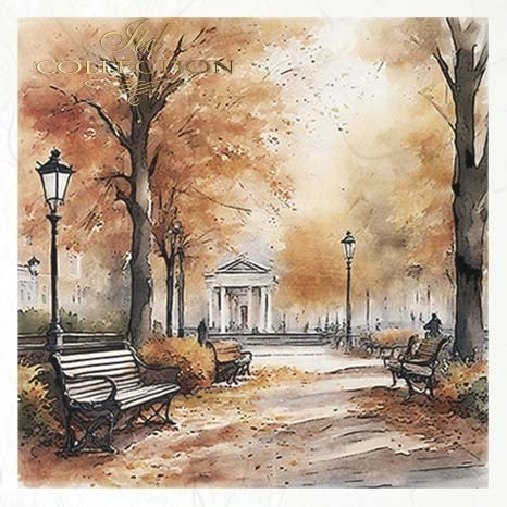 Decoupage Rice Paper Mini Set - Autumn Scenes