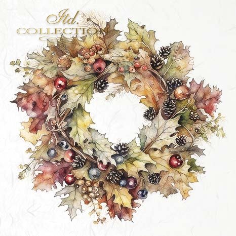 Decoupage Rice Paper Mini Set - Autumn Wreaths III