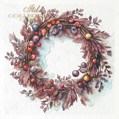 Decoupage Rice Paper Mini Set - Autumn Wreaths III