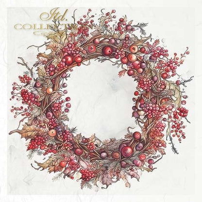 Decoupage Rice Paper Mini Set - Autumn Wreaths III