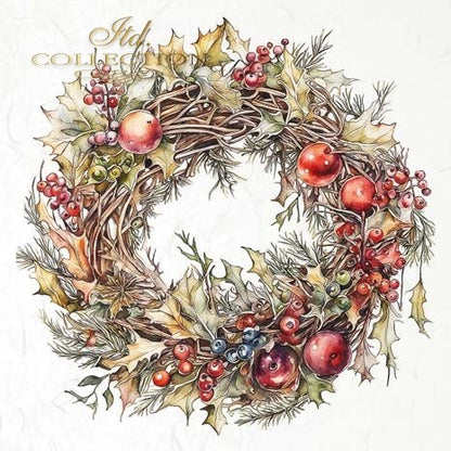 Decoupage Rice Paper Mini Set - Autumn Wreaths III