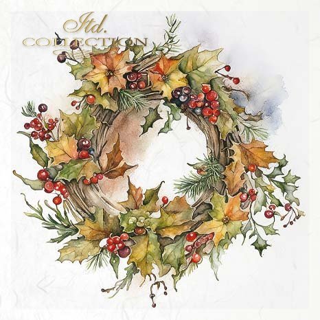 Decoupage Rice Paper Mini Set - Autumn Wreaths IV